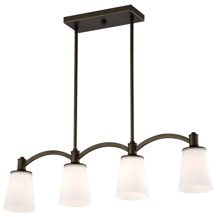 SATCO/NUVO Laguna 4-Light Island Pendant Forest Bronze With White Glass (60-5975)