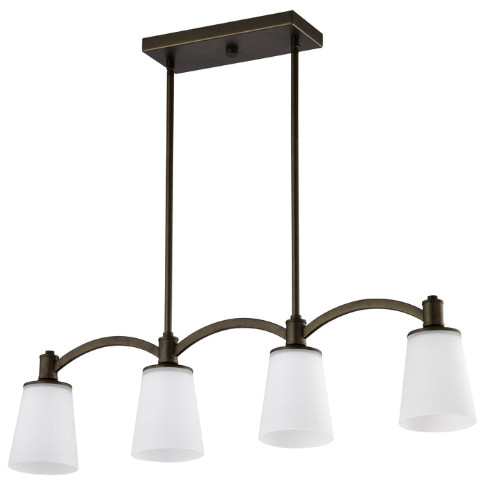 SATCO/NUVO Laguna 4-Light Island Pendant Forest Bronze With White Glass (60-5975)