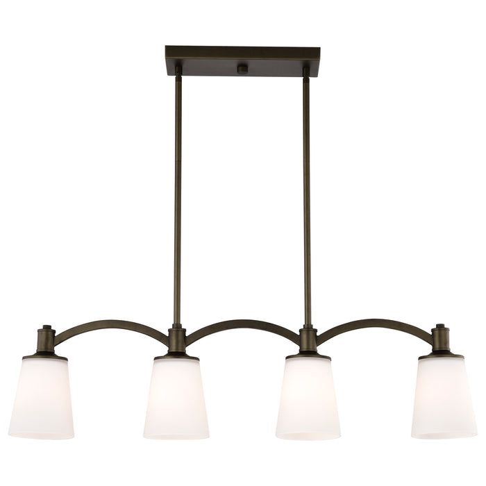 SATCO/NUVO Laguna 4-Light Island Pendant Forest Bronze With White Glass (60-5975)