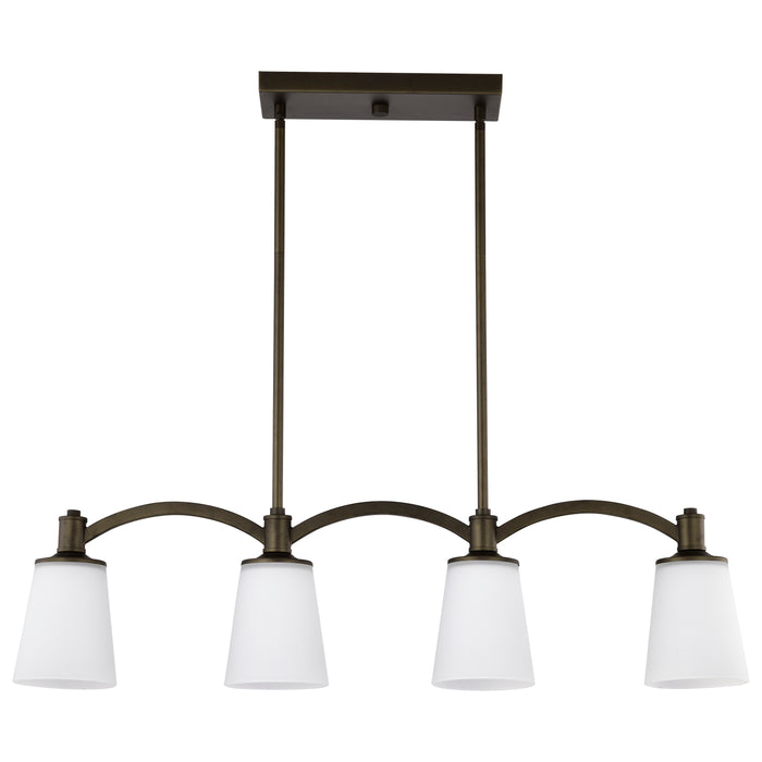 SATCO/NUVO Laguna 4-Light Island Pendant Forest Bronze With White Glass (60-5975)