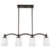 SATCO/NUVO Laguna 4-Light Island Pendant Forest Bronze With White Glass (60-5975)