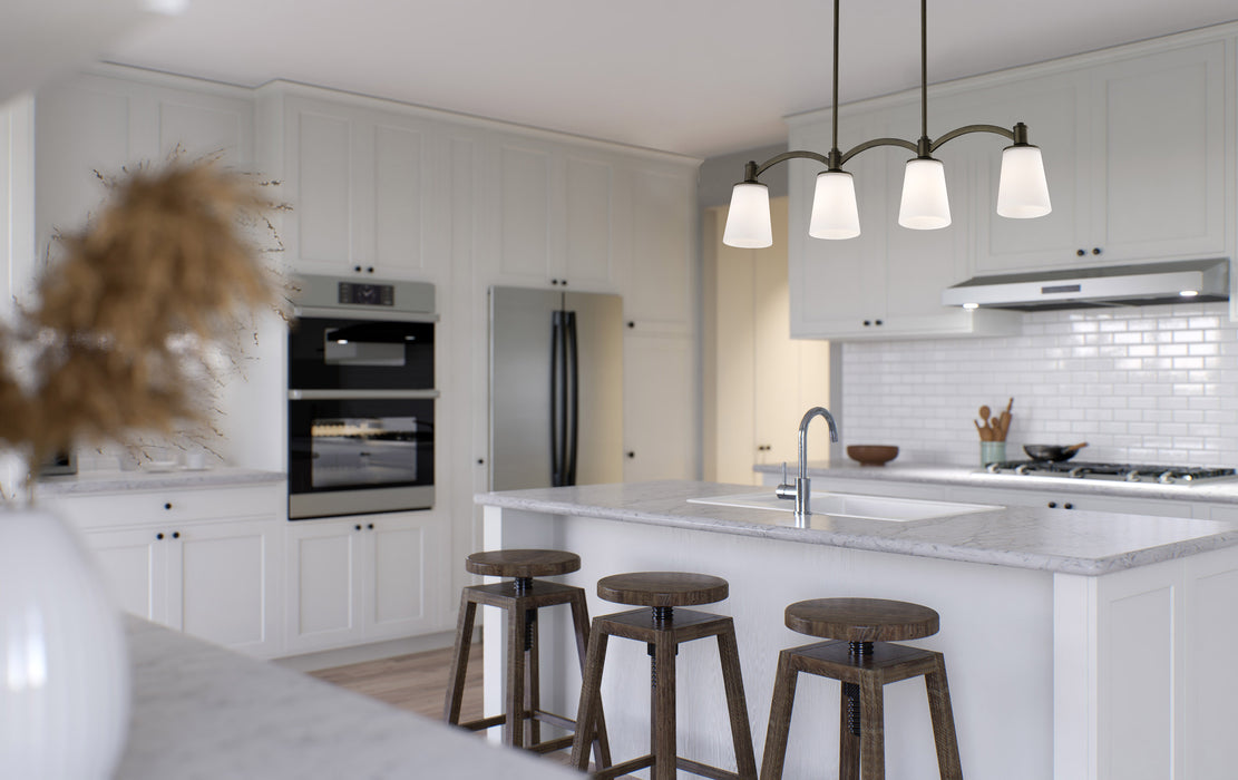 SATCO/NUVO Laguna 4-Light Island Pendant Forest Bronze With White Glass (60-5975)