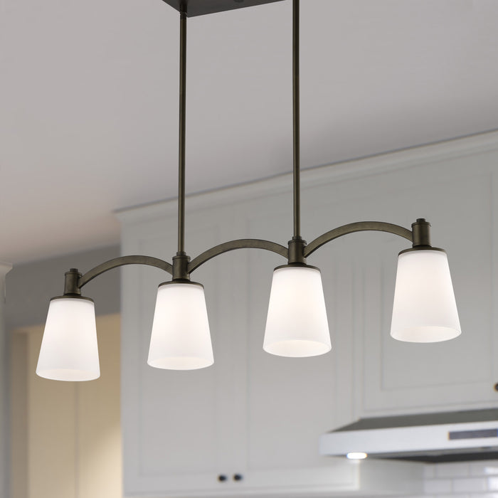 SATCO/NUVO Laguna 4-Light Island Pendant Forest Bronze With White Glass (60-5975)