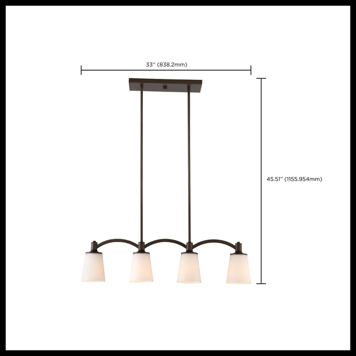 SATCO/NUVO Laguna 4-Light Island Pendant Forest Bronze With White Glass (60-5975)