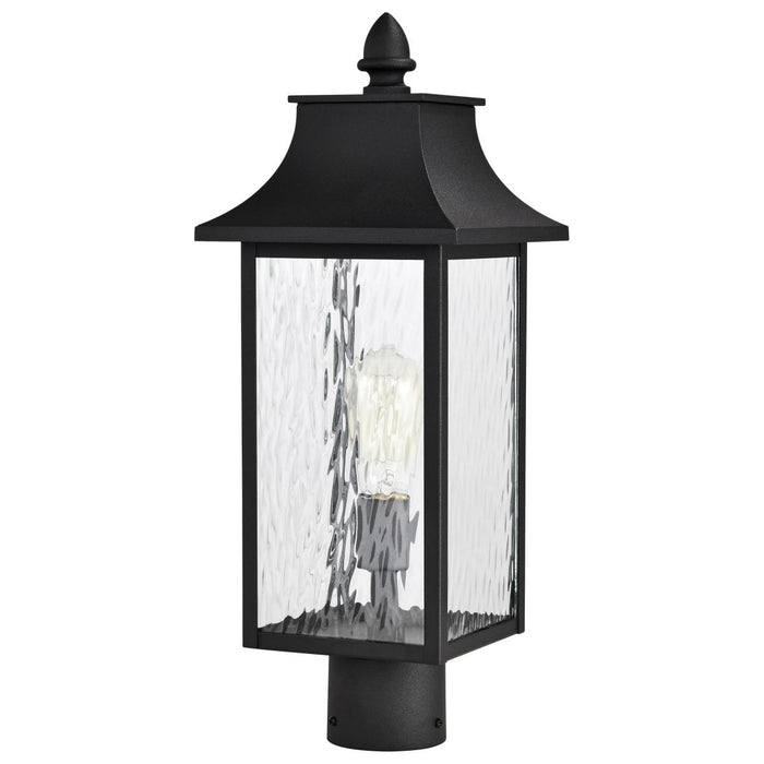 SATCO/NUVO Austen Outdoor Post Lantern 1 Light Matte Black Clear Water Glass (60-5995)