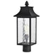 SATCO/NUVO Austen Outdoor Post Lantern 1 Light Matte Black Clear Water Glass (60-5995)