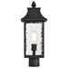 SATCO/NUVO Austen Outdoor Post Lantern 1 Light Matte Black Clear Water Glass (60-5995)