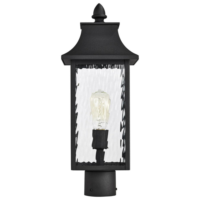 SATCO/NUVO Austen Outdoor Post Lantern 1 Light Matte Black Clear Water Glass (60-5995)