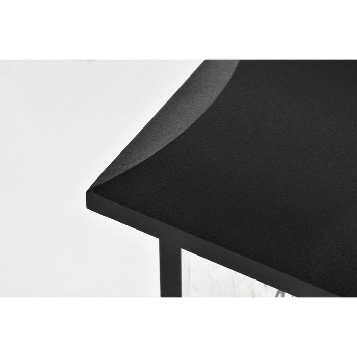 SATCO/NUVO Austen Outdoor Post Lantern 1 Light Matte Black Clear Water Glass (60-5995)