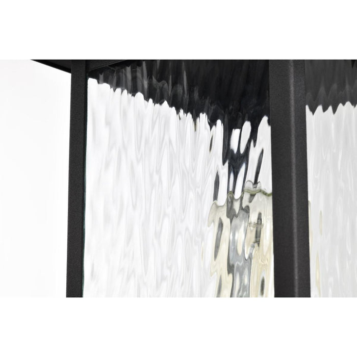 SATCO/NUVO Austen Outdoor Post Lantern 1 Light Matte Black Clear Water Glass (60-5995)