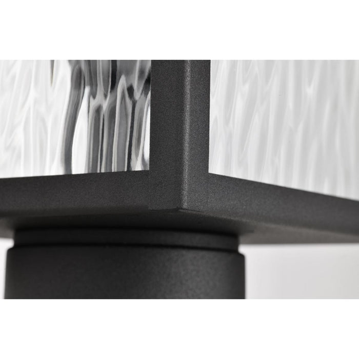 SATCO/NUVO Austen Outdoor Post Lantern 1 Light Matte Black Clear Water Glass (60-5995)