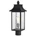 SATCO/NUVO Austen Outdoor Post Lantern 1 Light Matte Black Clear Water Glass (60-5995)