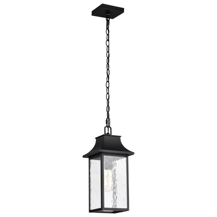 SATCO/NUVO Austen Outdoor Hanging Lantern 1 Light Matte Black Finish Clear Water Glass (60-5996)