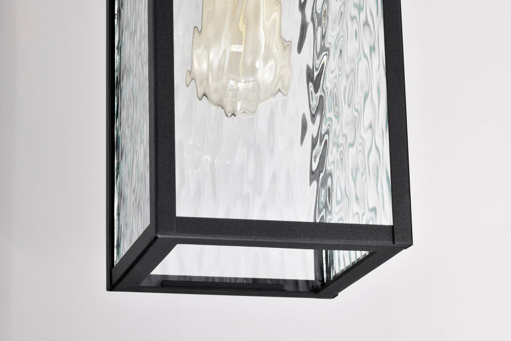 SATCO/NUVO Austen Outdoor Hanging Lantern 1 Light Matte Black Finish Clear Water Glass (60-5996)