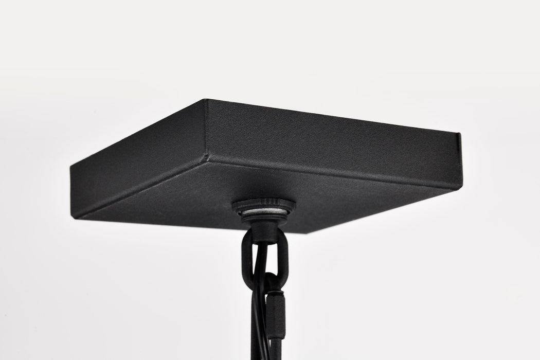 SATCO/NUVO Austen Outdoor Hanging Lantern 1 Light Matte Black Finish Clear Water Glass (60-5996)