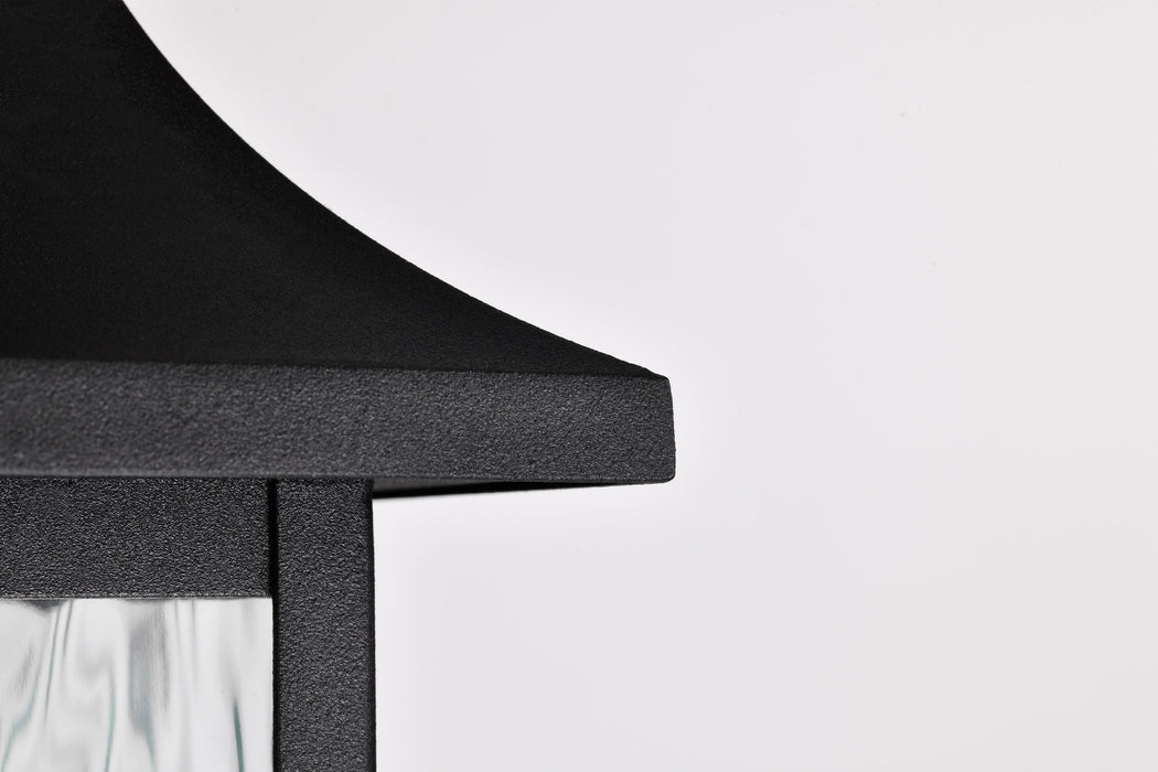 SATCO/NUVO Austen Outdoor Hanging Lantern 1 Light Matte Black Finish Clear Water Glass (60-5996)