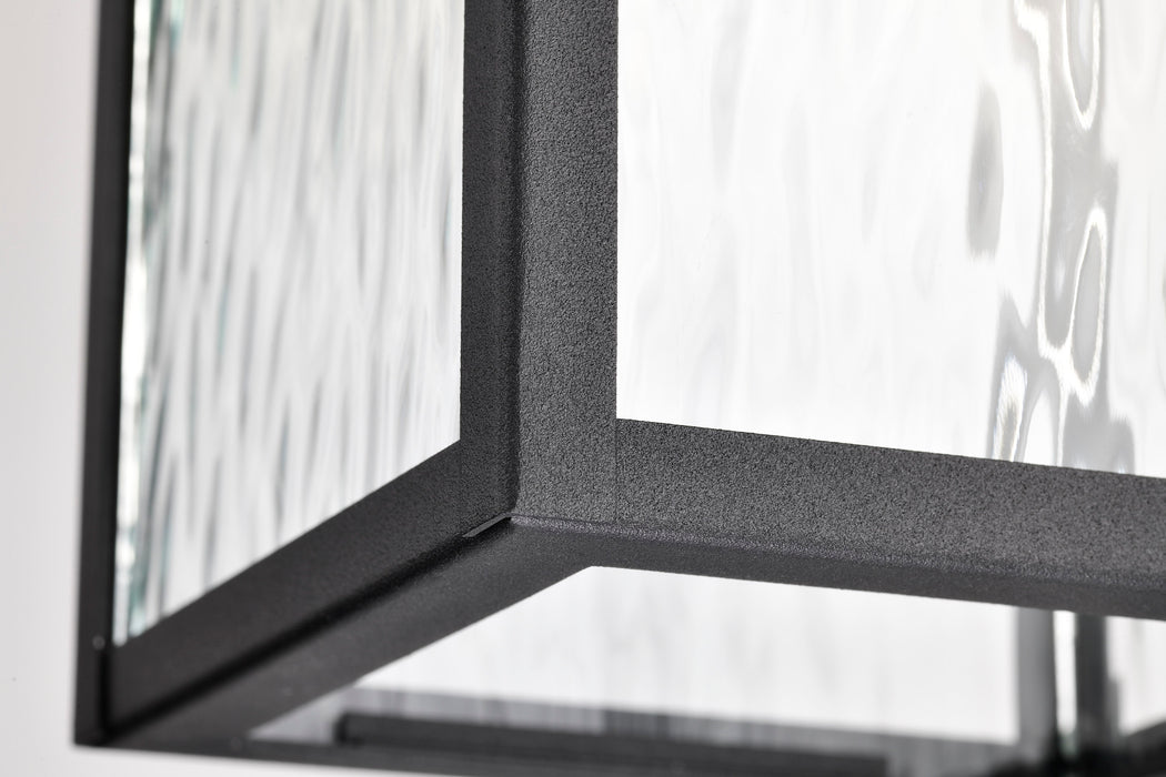 SATCO/NUVO Austen Outdoor Hanging Lantern 1 Light Matte Black Finish Clear Water Glass (60-5996)