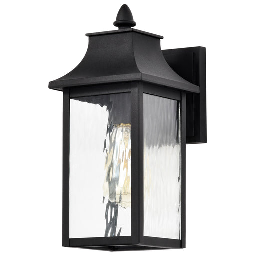 SATCO/NUVO Austen Outdoor Small Wall Lantern 1 Light Matte Black Finish Clear Water Glass (60-5997)