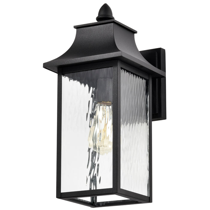 SATCO/NUVO Austen Outdoor Large Wall Lantern 1 Light Matte Black Finish Clear Water Glass (60-5998)