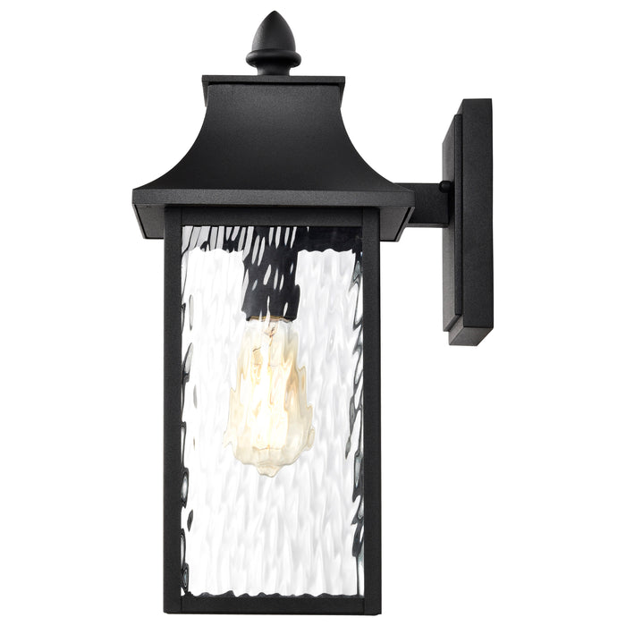 SATCO/NUVO Austen Outdoor Large Wall Lantern 1 Light Matte Black Finish Clear Water Glass (60-5998)