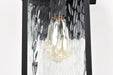 SATCO/NUVO Austen Outdoor Large Wall Lantern 1 Light Matte Black Finish Clear Water Glass (60-5998)