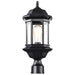 SATCO/NUVO Hopkins Outdoor Large Post Lantern 1 Light Matte Black Finish Clear Glass (60-6115)