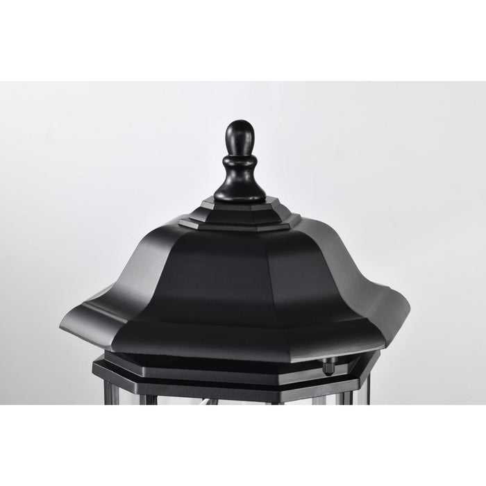 SATCO/NUVO Hopkins Outdoor Large Post Lantern 1 Light Matte Black Finish Clear Glass (60-6115)