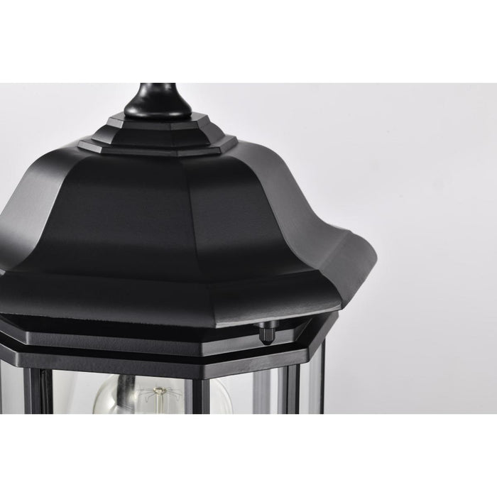 SATCO/NUVO Hopkins Outdoor Large Post Lantern 1 Light Matte Black Finish Clear Glass (60-6115)