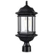 SATCO/NUVO Hopkins Outdoor Large Post Lantern 1 Light Matte Black Finish Clear Glass (60-6115)