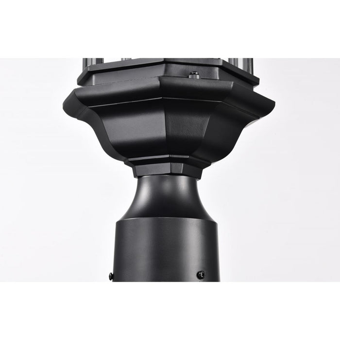 SATCO/NUVO Hopkins Outdoor Small Post Lantern 1 Light Matte Black Finish Clear Glass (60-6116)