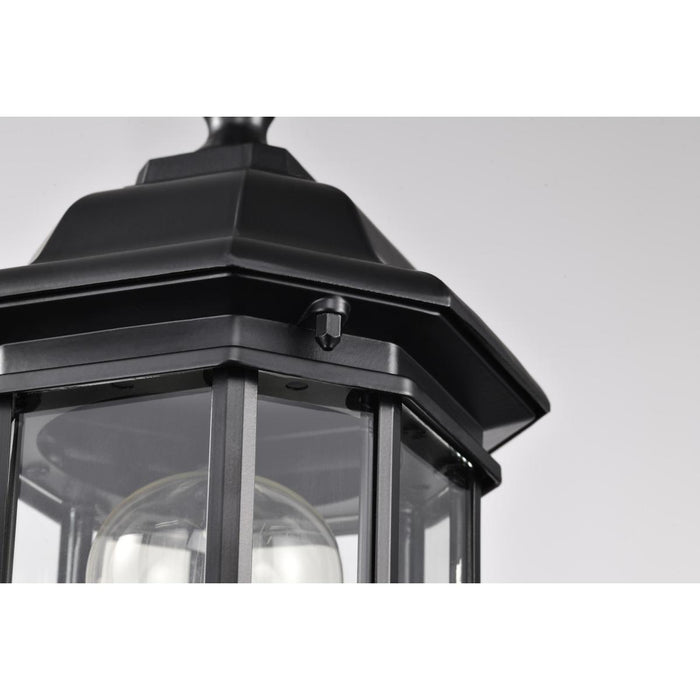 SATCO/NUVO Hopkins Outdoor Small Post Lantern 1 Light Matte Black Finish Clear Glass (60-6116)