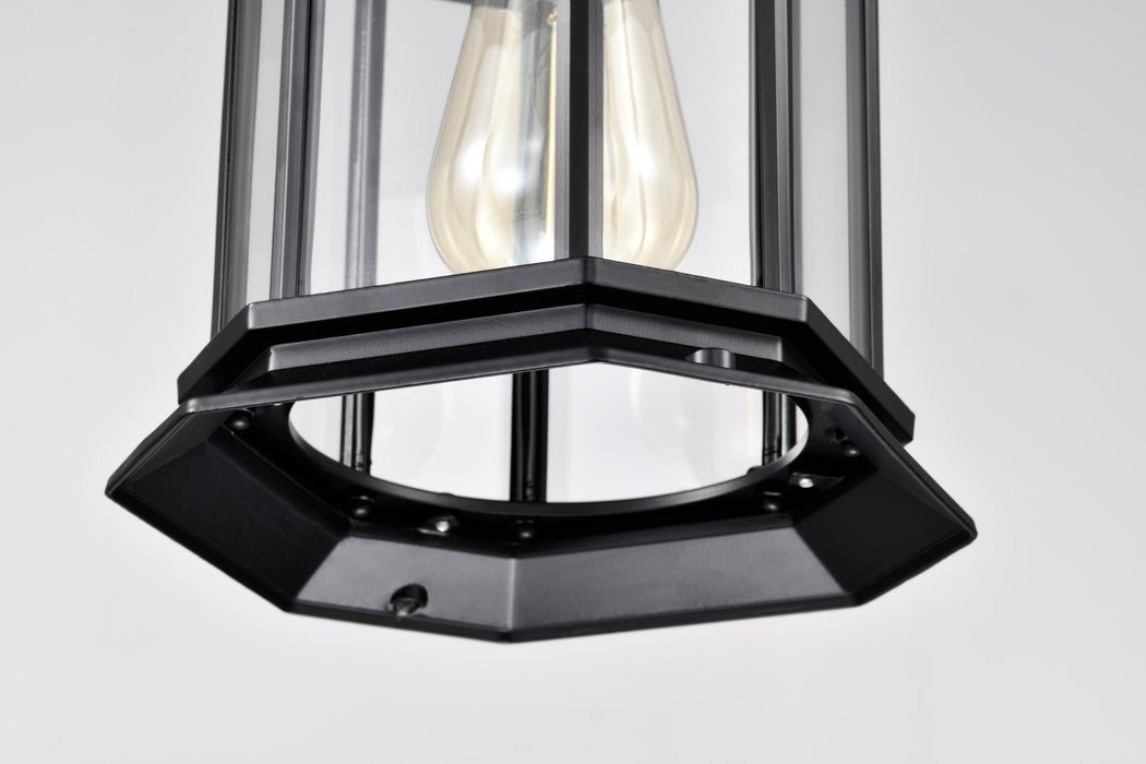 SATCO/NUVO Hopkins Outdoor Hanging Lantern 1 Light Matte Black Finish Clear Glass (60-6117)