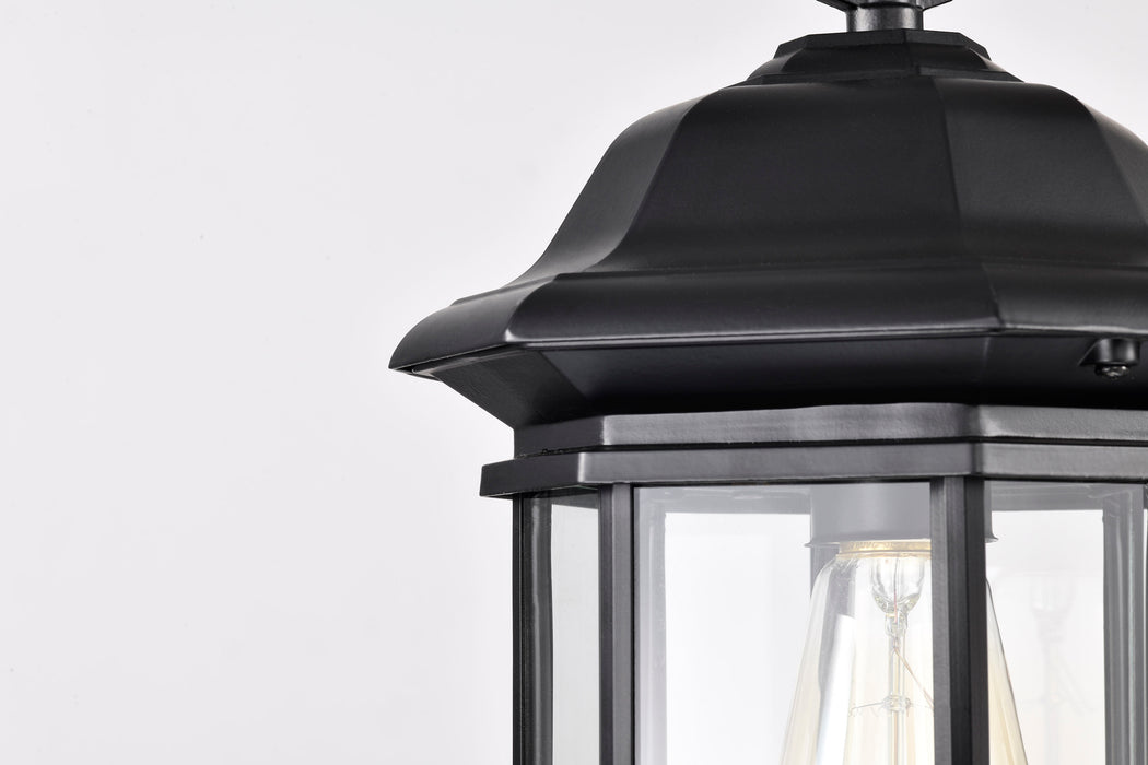 SATCO/NUVO Hopkins Outdoor Hanging Lantern 1 Light Matte Black Finish Clear Glass (60-6117)