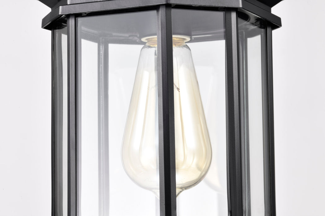 SATCO/NUVO Hopkins Outdoor Hanging Lantern 1 Light Matte Black Finish Clear Glass (60-6117)