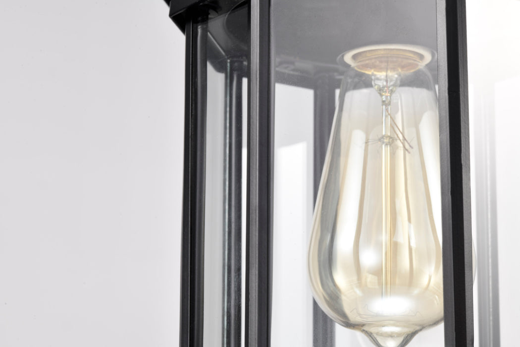 SATCO/NUVO Hopkins Outdoor Hanging Lantern 1 Light Matte Black Finish Clear Glass (60-6117)