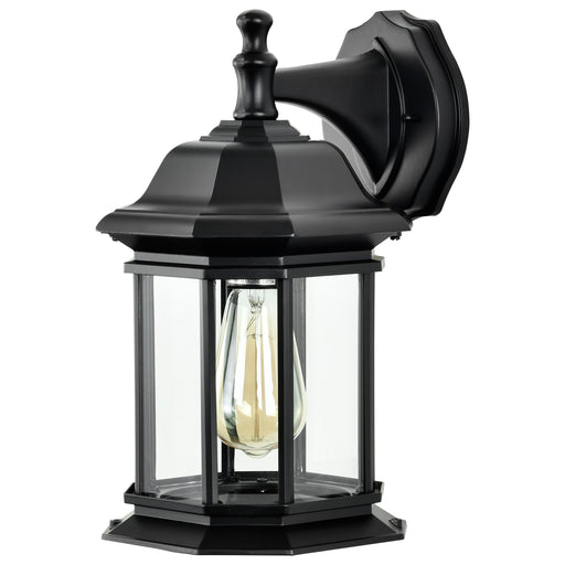 SATCO/NUVO Hopkins Outdoor Large Wall Lantern 1 Light Matte Black Finish Clear Glass (60-6118)