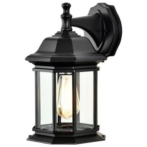 SATCO/NUVO Hopkins Outdoor Large Wall Lantern 1 Light Matte Black Finish Clear Glass (60-6118)