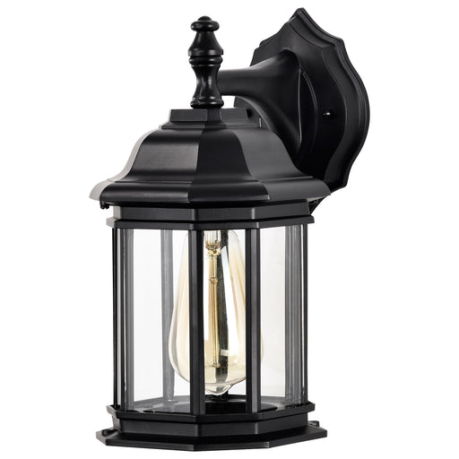 SATCO/NUVO Hopkins Outdoor Small Wall Lantern 1 Light Matte Black Finish Clear Glass (60-6119)