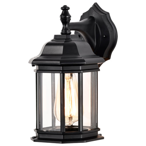 SATCO/NUVO Hopkins Outdoor Small Wall Lantern 1 Light Matte Black Finish Clear Glass (60-6119)