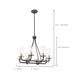 SATCO/NUVO 8-Light Sherwood Chandelier Iron Black With Brushed Nickel Accents Finish Clear Glass Lamps Included (60-6128)
