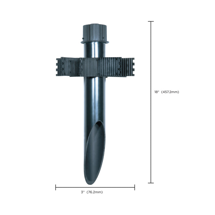SATCO/NUVO 3 Inch Diameter Mounting Post PVC Matte Black (60-682)