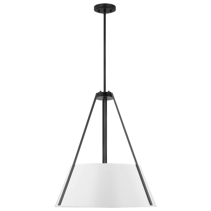 SATCO/NUVO Brewster 3 Light Pendant Black Finish White Metal Shade (60-7697)