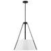 SATCO/NUVO Brewster 3 Light Pendant Black Finish White Metal Shade (60-7697)