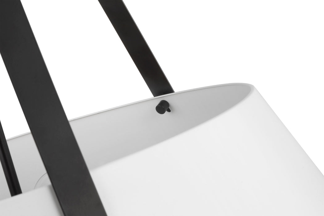 SATCO/NUVO Brewster 3 Light Pendant Black Finish White Metal Shade (60-7697)