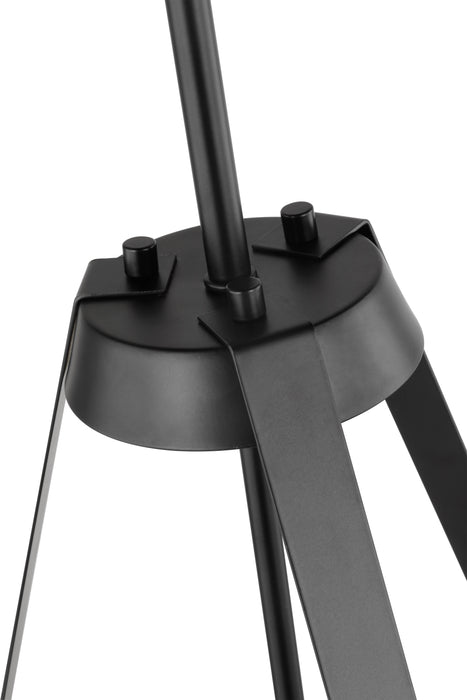 SATCO/NUVO Brewster 3 Light Pendant Black Finish White Metal Shade (60-7697)