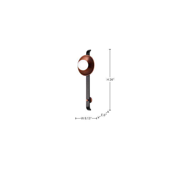 SATCO/NUVO Colby 1 Light Wall Sconce Matte Black And Antique Copper Finish (60-7740)