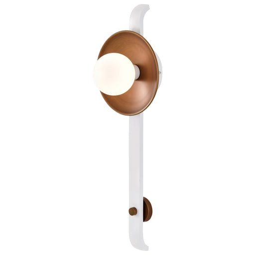 SATCO/NUVO Colby 1 Light Wall Sconce White And Natural Brass Finish (60-7741)