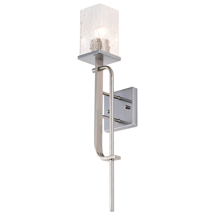 SATCO/NUVO Terrace 1 Light Wall Sconce Polished Nickel Finish Crackel Glass (60-7747)