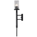 SATCO/NUVO Terrace 1 Light Wall Sconce Matte Black Finish Crackel Glass (60-7748)