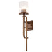 SATCO/NUVO Terrace 1 Light Wall Sconce Natural Brass Finish Crackel Glass (60-7749)